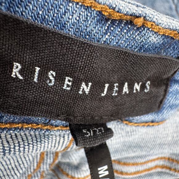 Risen Jeans Womens 5 / 27 (27x25 ACTUAL) High Rise Distressed Skinny Leg Blue - Picture 5 of 9